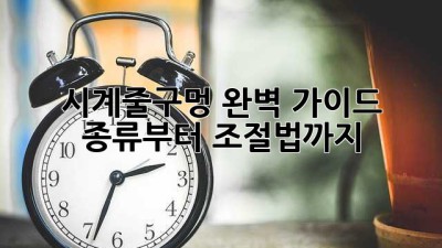 시계줄구멍 완벽 가이드: 종류부터 조절법까지! ⌚✨